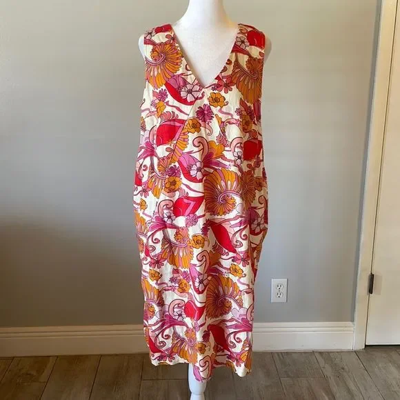 next | Dresses | Nextbright Floral Linen Dress Size 4 | Poshmark